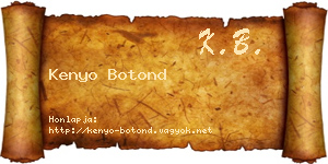 Kenyo Botond névjegykártya